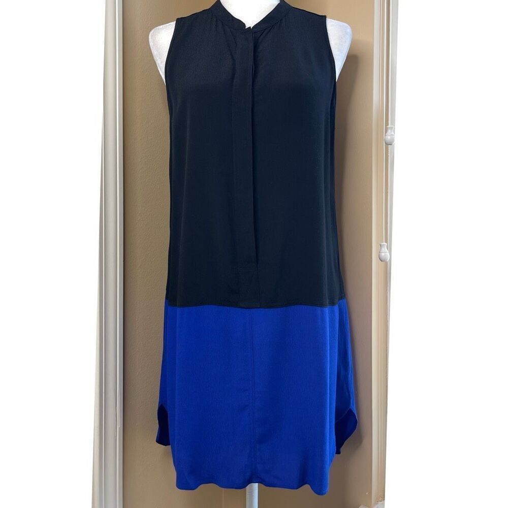 Madewell Colorblock Sleeveless Tunic Dress (Black/Blue) - Small